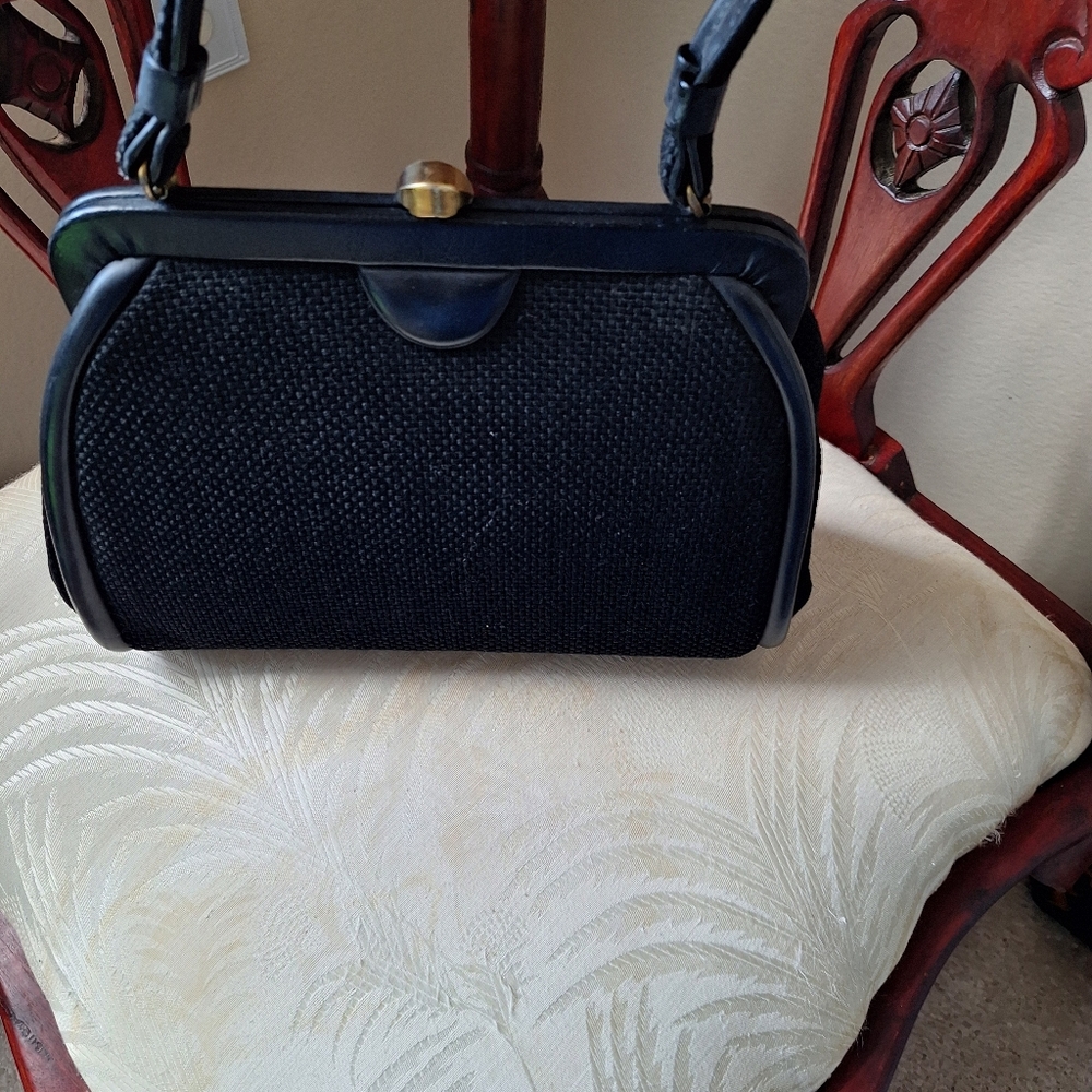 Elegant Vintage Fabric Black Women's Handbag